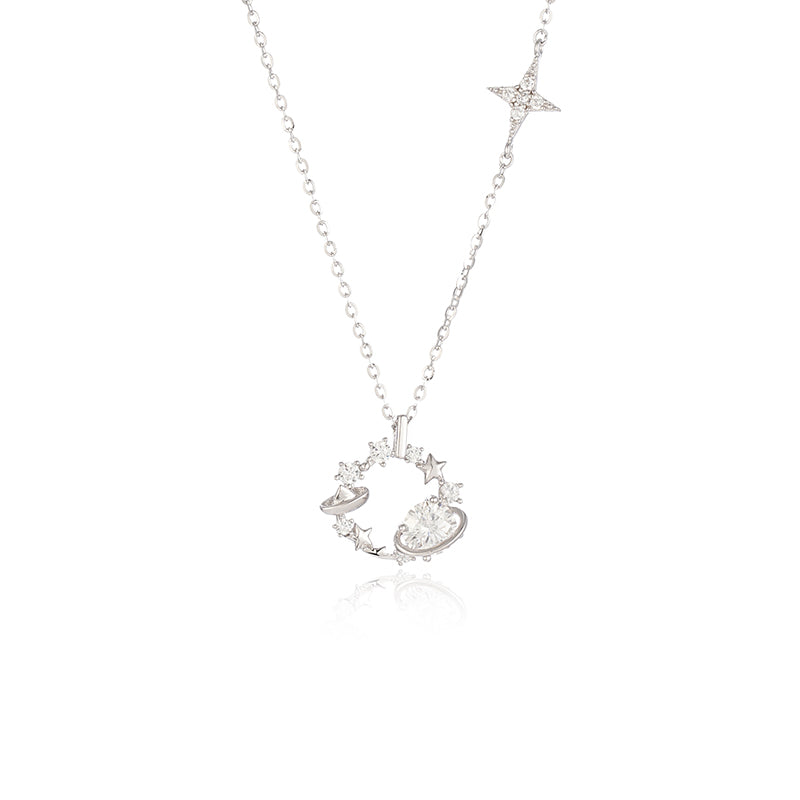 ☆ENGBROX☆ silver925slim shiny necklace EBNL21005 SHURIKEN STAR NECKLACE - shiny silver – Vibe Harsløf Jewelry